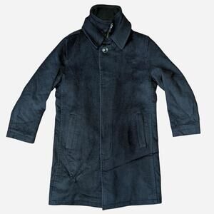 Vintage 1990s Baggio Black Dark Navy Wool Blend Coat